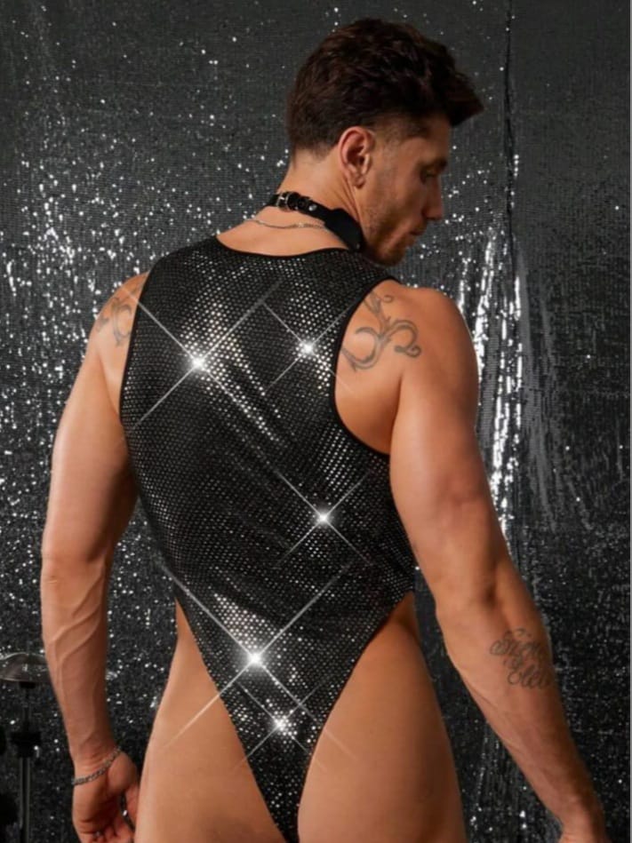 Men's Knitted Fashionable Casual Skinny Bodysuit